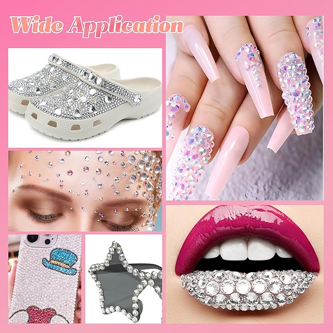 22000 Pcs White Flatback Pearls and Rhinestones Bedazzling Kit, Resin Rhinestones Gems for Crafting, Mixed Size Half Pearls Gems for Nails Face Eyes Makeup Bottles Shoes DIY Crafts
