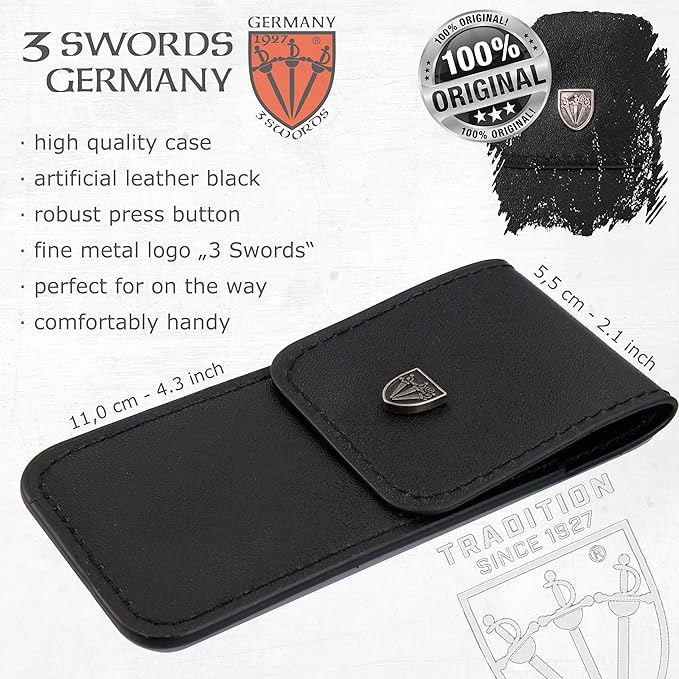 3 Swords Germany – Brand Quality fingernail & toenail Clipper, Manicure, Pedicure Nail Care by with Metal Nail File and case, red Edition