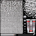 11000Pcs Flatback Pearls for Crafting(Silver), Assorted Size 2/3/4/5/6/8/10mm Half Pearl with 3Pcs 10ml B7000 Jewelry Glue, Bedazzling Bead for Crafts Clothing Tumblers Shoes Embellishment Nail Art