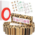 74PCS Press on Nails Packaging Box Set Includes 35PCS Empty Nail Package Box 35PCS White Background Paper 1 Double Sided Tape and 3 Thank You Stickers for Press on Nail Business (Brown Leopard)
