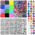 48000Pcs Gems for Crafting,Resin Jelly Rhinestones, 24 Color 3mm Flatback Gems with 24 Grid White Rhinestones for Diamond Art DIY Crafts Clothing Shoes Nail Art Decoration ZS003