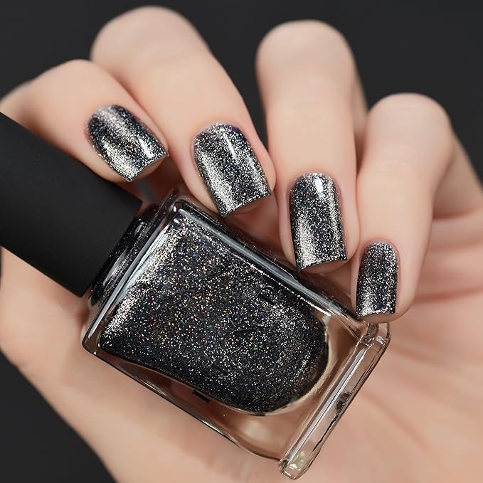 ILNP Private Reserve - Black Holographic Metallic Nail Polish