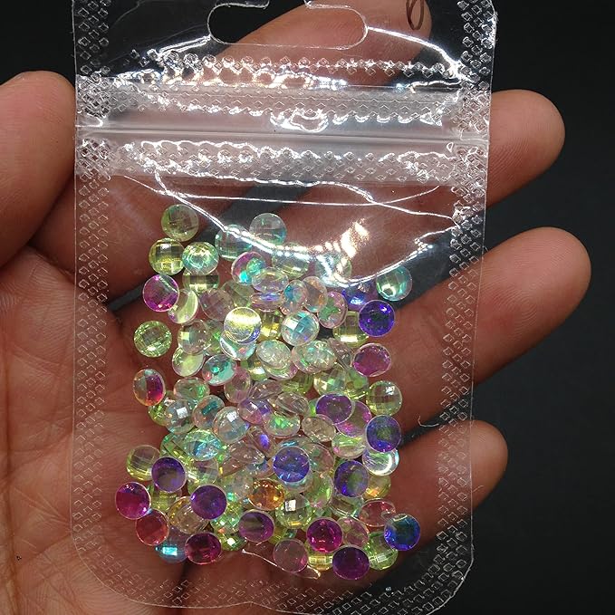 100PC Flatback Round Rhinestones Nail Art Rhinestones AB Crystals Glass Stones 3D Nail Jewelry Accessories