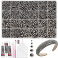20000Pcs Dark Silver Flatback Jelly Resin Rhinestones for Bedazzling, Mix Sizes Crystal Rhinestones Gems, Dark Silver Gems Bedazzling for Crafting, Flatback Rhinestone for DIY Face Makeup Crafts