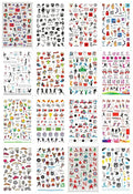 CHANGAR Football Sports Nail Art Decals - Basketball, Soccer, Cheerleading, Flag, Bowling, Rugby, Ballet - 16 Sheets