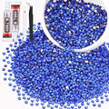 5000PCS SS10/2.8mm Crystal Rhinestones (Blue/Sapphire) with 2Pcs 10ml B7000 Jewelry Glue, Bedazzling Flatback Glass Rhinestones for Crafting, Gems Diomand Charms for Tumbler Shoes Clothing Nail Art