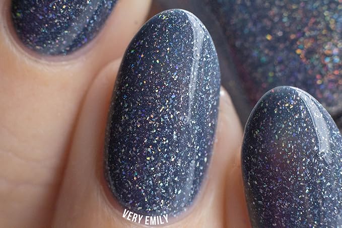 ILNP Industrial Park - Neutral Denim Blue Holographic Sheer Jelly Nail Polish