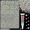 25000Pcs Resin Rhinestones for Crafting, AB 2-6mm Mixed Sizes Non Hotfix Flatback Gems with 1Pcs Glue, Bedazzling Crystal for DIY Craft Clothing Mugs Tumblers Shoes Fabric Decor Nail Art