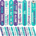 H1vojoxo Suicide Prevention Awareness Nail Files - 48pcs Purple Teal Ribbon Emery Board Inspirational Motivational Nail File for Suicide Prevention Awareness Favor Volunteer Charity Campaign Supplies