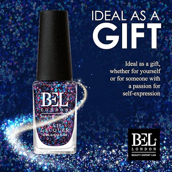 BL Razzle Dazzle Luxury 6 Pack Multi Glitter Nail Polish Set- The Queen Of Deluxe- The Perfect Set For The Perfect Stylish Manicure- A Professional Quality Quick Dry Set For True Connoisseurs