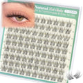 Lash Clusters 11-12MM Natural Eyelash Clusters Clear Band Individual Lashes Short Wispy Cluster Lashes C Curly Cluster Eyelash Extensions 90PCS DIY Lash Extension by Lvmixwig