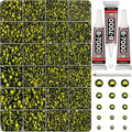 33000Pcs Oliver Green Rhinestones for Bedazzling, Bedazzler Kit with Flatback Craft Rhinestones Bulk and B7000 Glue, 2,3,4,5,6mm Resin Flat Back Crystals for Craftings, Crafts, Clothes, Shoes, Nails