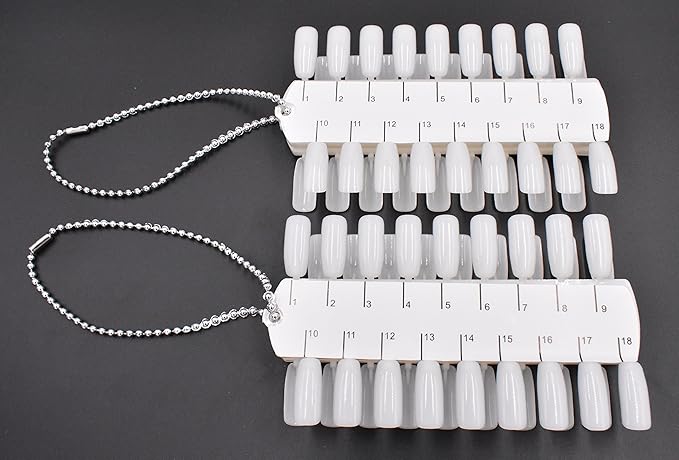 2 Sets 72 Tips Double Layer Tips Nail Polish Practice Training Display Palette Paint Practice Color Chart swatches with Ball Chain