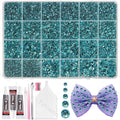 20000Pcs Lake Blue Flatback Jelly Resin Rhinestones for Bedazzling, Mix Sizes Crystal Rhinestones Gems, Lake Blue Gems Bedazzling for Crafting, Flatback Rhinestone for DIY Face Makeup Crafts