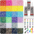2026 New Resin Jelly Rhinestones for Bedazzling for Crafting Nails Face Makeup Crafts Tumblers,3mm Flatback Gems with Glue for DIY Crafts, Nail Art,Shoes,Clothing Decoration (24 Colors & 30000pcs)