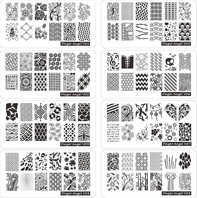21Pcs Nail Stamp Plate Set 16Pcs Mix Design Stamping Nail Art Plate + 2Nail Stamper + 2Scraper+1Pcs Case Nails Art Stamping Plate Scraper Stamper Set Leaves Flowers Nail Plate