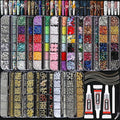 BANA Nail Charms for Rhinestones Kit with 13 Boxes of Nail Gems, 18000Pcs 3D Gold and Silver Nail Charms with Cross, Crown, Pearls for DIY Nail Designs