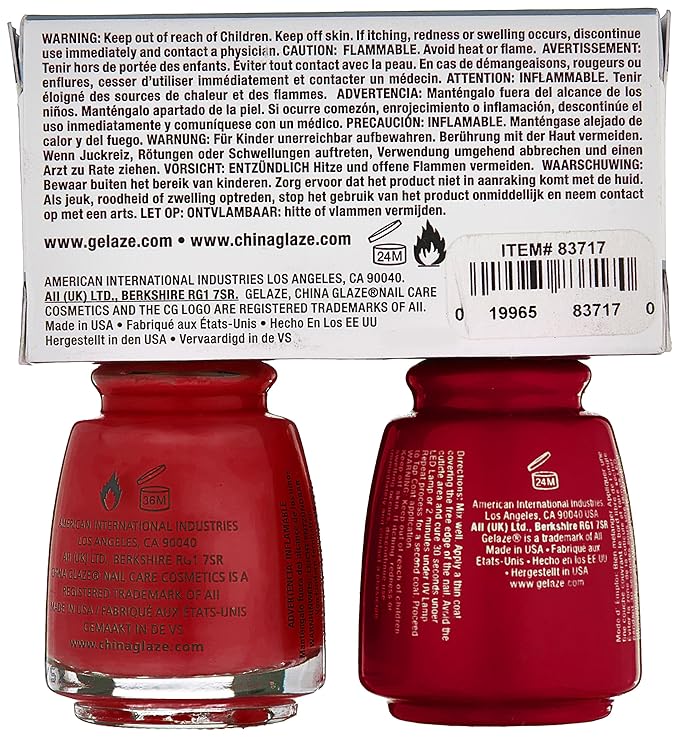 China Glaze Gelaze Tips and Toes Nail Polish, 108 Degrees, 2 Count