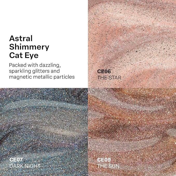 APRÉS Astral Gel Color Set, 3 Colors, HEMA-Free & TPO-Free Salon Quality Nail Gel Polish Trio Bundle (Astral Shimmery Cat Eye, Set 3)