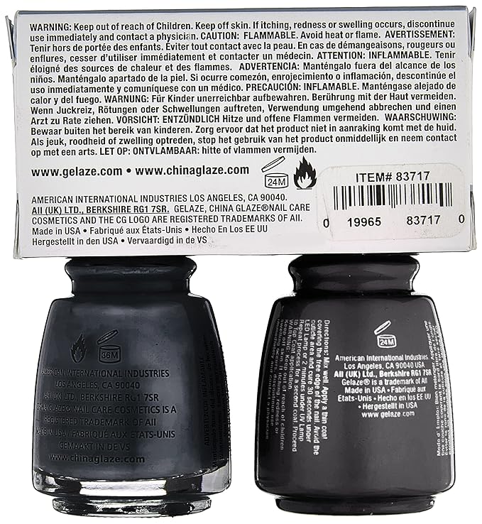 China Glaze Gelaze Tips and Toes Nail Polish, Black Diamond, 2 Count