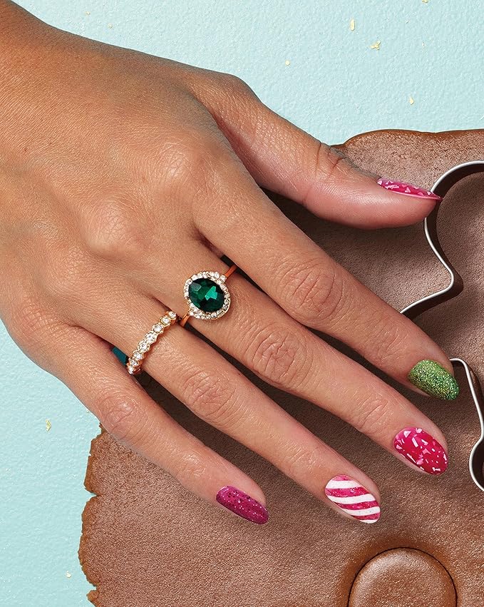 Sally Hansen Miracle Gel™, Holiday Baking Spirits Bright Duo, Long Lasting, Gel-Like Formula, No UV Lamp Needed, Pink Glitter Nail Polish