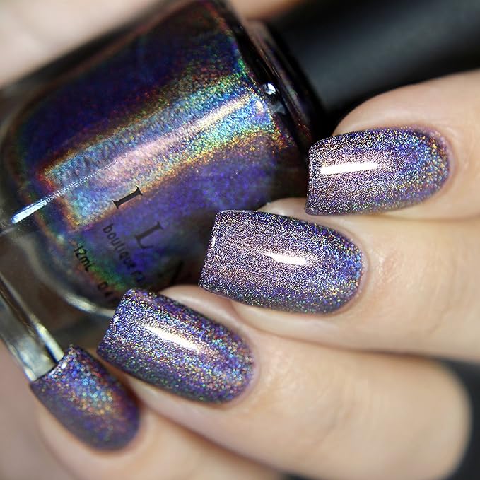 ILNP Charmed - Royal Plum Ultra Holographic Nail Polish, Chip Resistant Manicure, Non-Toxic, Vegan, Cruelty Free, 12ml