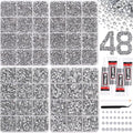 38000Pcs Bedazzling Kit with Rhinestones, Silver Clear Flatback Gems for Diamonds Art, 4 Boxes Bedazzler Kit Tweezers, Wax Pen & 4×10ml B7000 Jewelry Glue for Nail Art, Clothing, Crafts