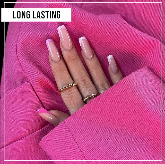 Nail Gel-X Natural Coffin XXL Tips Set - NeVi USA Premium Quality, 360 Tips in 10 Sizes - Complete DIY Nail Extension Kit | No Size 00 Included, #5&6 Are Double Quantity