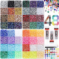 30000Pcs in 48 Colors Rhinestones for Bedazzling and Diamond Art, 3mm Flatback Gems with 3×10ml B7000 Jewelry Glue Tweezers, Perfect for Nail Art, Crafting, Clothing, Fabric Decor